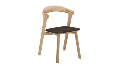 Bok Stuhl ohne Armlehne mit Sitzkissen Eiche Ethnicraft dunkelbraun